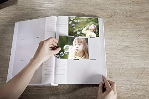 walther design ▫️ Álbum de fotografias azul com capacidade para 300 fotografias de 10 x 15 cm, tipo «memo book», em imitação de couro com relevo, Monza ME-140-L 5