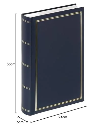 walther design ▫️ Álbum de fotografias azul com capacidade para 300 fotografias de 10 x 15 cm, tipo «memo book», em imitação de couro com relevo, Monza ME-140-L 6
