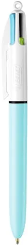 BIC ▫️ 887777 Canetas esferográficas retráteis Fun de 4 cores, ponta média (1,0 mm) – Azul-celeste pastel, caixa de 12 unidades 2
