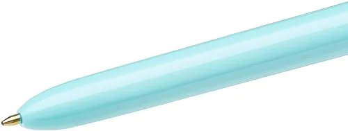 BIC ▫️ 887777 Canetas esferográficas retráteis Fun de 4 cores, ponta média (1,0 mm) – Azul-celeste pastel, caixa de 12 unidades 5