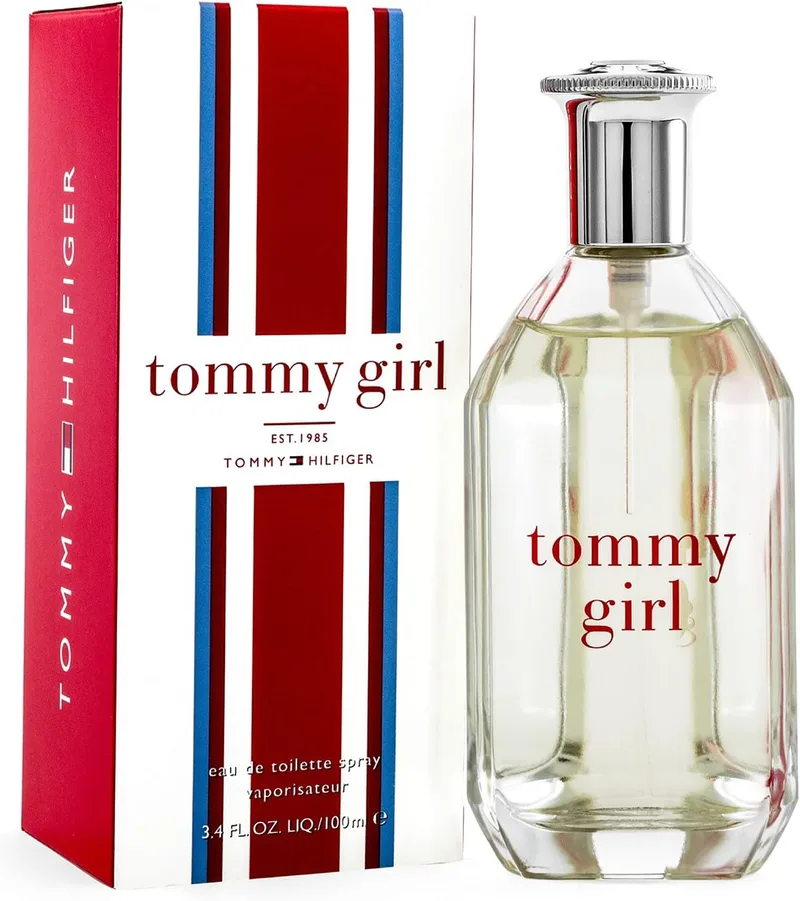 Tommy Hilfiger ▫️ Tommy Girl Eau de Toilette – 100 ml – ​​​​Perfume para mulher – Fragrância floral frutada – Fragrância floral muito fresca com notas frutadas – Frasco de vidro transparente