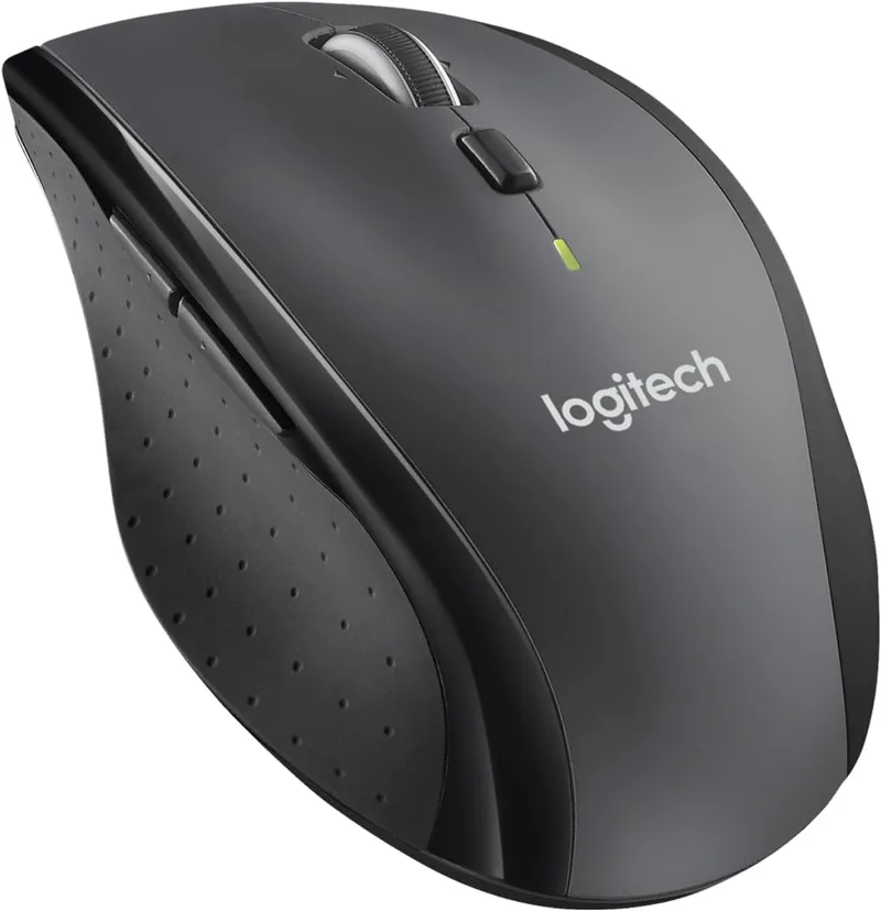 Logitech ▫️ Rato sem fios M705 Marathon, recetor Unifier USB de 2,4 GHz, 1000 dpi, 5 botões programáveis, bateria com duração de 3 anos, compatível com PC, Mac, computador portátil e Chromebook - Grafite