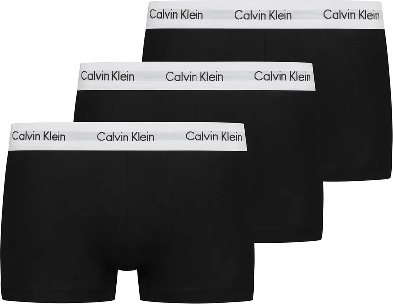 Calvin Klein ▫️ Cuecas boxer para homem, embalagem de 3, Low Rise Trunks, roupa interior