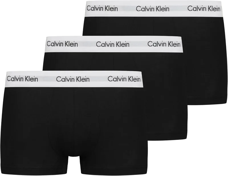 Calvin Klein ▫️ Cuecas boxer para homem, embalagem de 3, Low Rise Trunks, roupa interior