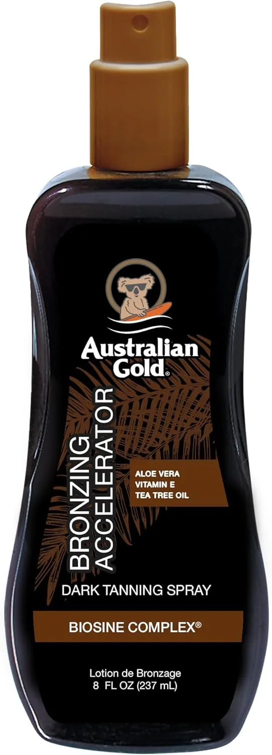 Australian Gold ▫️ Óleo corporal antioxidante para peles morenas e escuras, acelerador do bronzeado - 237 ml.