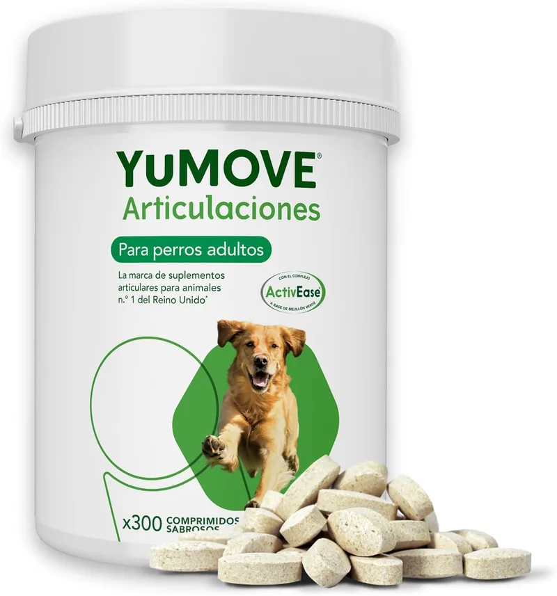 YuMOVE ▫️ Condroprotetor para Cães Adultos de 5 a 8 Anos, 300 Comprimidos - 150 mg por comprimido, Patente Pendente, Mexilhão de Lábio Verde ActivEase, Glucosamina, Condroitina - Mobilidade Articular, Todas as Raças