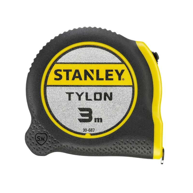 STANLEY ▫️ Fita métrica Tylon de 3 m, Fita métrica, Fita de aço resistente, Revestimento Tylon duradouro (aumenta a durabilidade em 50%), Design compacto e ergonómico, 0-30-687