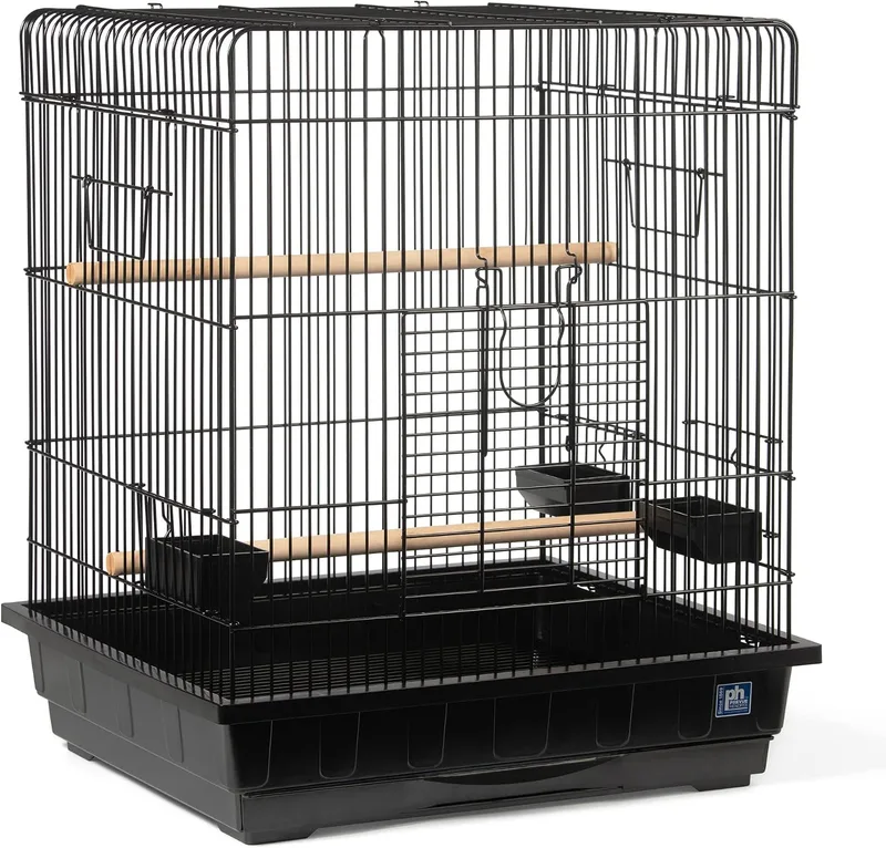 PREVUE PET PRODUCTS ▫️ Gaiola quadrada para papagaios, cor preta