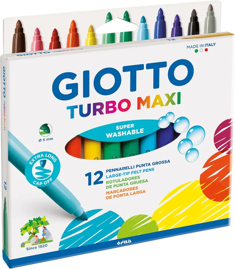 Giotto ▫️ Canetas de ponta de fibra Maxi (Embalagem de 12)