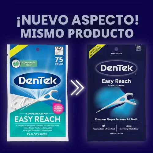 DenTek ▫️ Aplicadores de fio dental Complete Clean Easy Reach, com fio dental resistente, 75 unidades 2