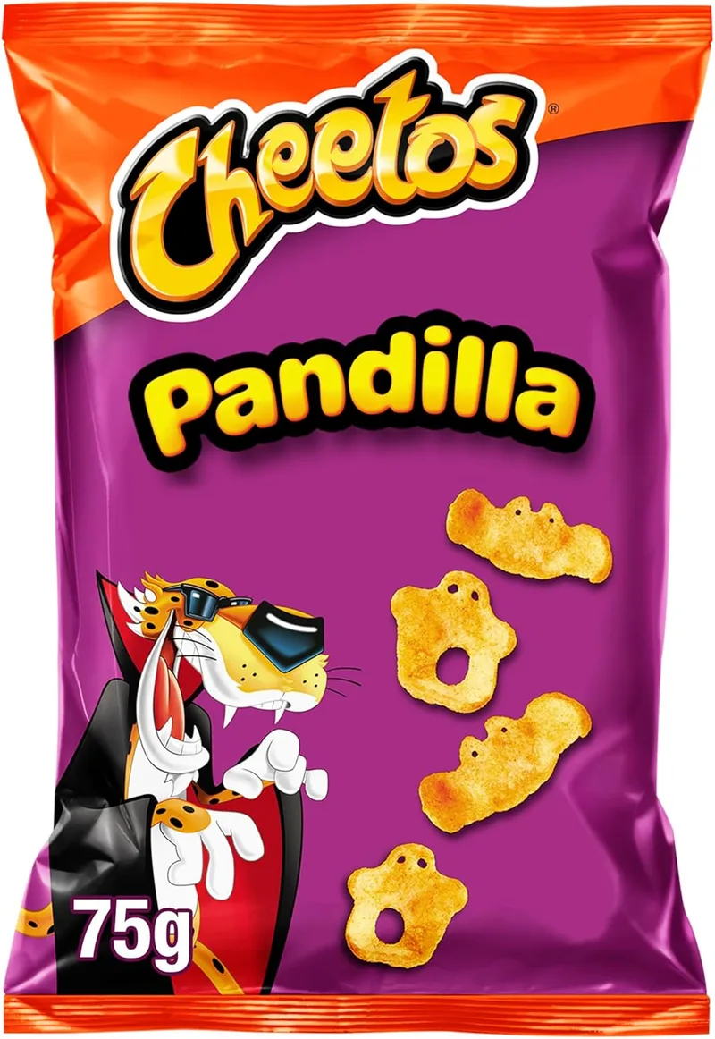 Cheetos ▫️ Pandilla, Produto de aperitivo, Snack com sabor a queijo em forma de fantasmas, embalagem individual, 75 g