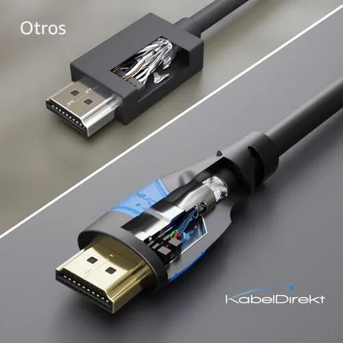 KabelDirekt ▫️ Cabo HDMI 8K e 4K – 5 m – Tecnologia alemã Flexcore 4