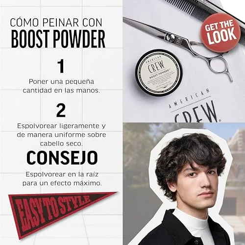 American Crew ▫️ Boost Powder, Pó Volumizador para o Cabelo, Confere Volume, Corpo e Textura, Acabamento Natural e Mate, Sem Brilho, Adequado para Todos os Tipos de Cabelo - 10 g 4