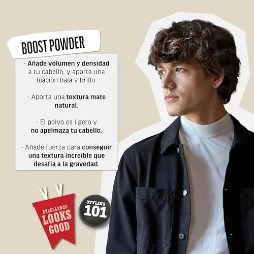 American Crew ▫️ Boost Powder, Pó Volumizador para o Cabelo, Confere Volume, Corpo e Textura, Acabamento Natural e Mate, Sem Brilho, Adequado para Todos os Tipos de Cabelo - 10 g 5
