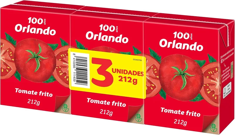 ORLANDO ▫️ Tomate Frito Classic Brik de 3 x 212g sem glúten
