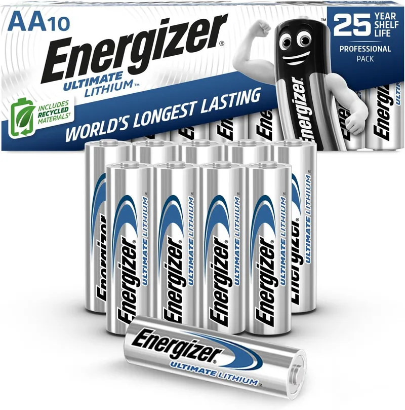 Energizer Max ▫️ Energizer Ultimate Lithium - Embalagem de 10 pilhas Ultimate Lithium AA
