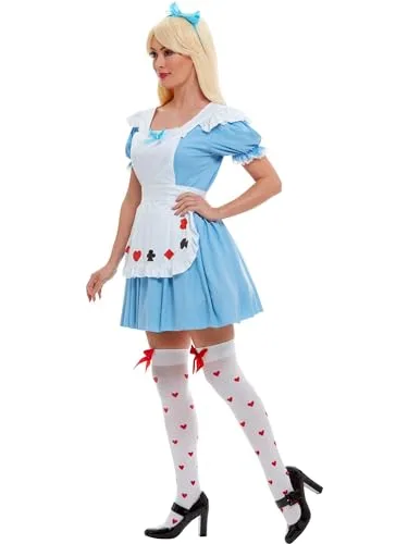Smiffy's ▫️ Smiffys - Fato de menina com tema de baralho de cartas, azul, com vestido para o Halloween e Carnaval 2