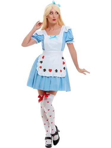 Smiffy's ▫️ Smiffys - Fato de menina com tema de baralho de cartas, azul, com vestido para o Halloween e Carnaval 5