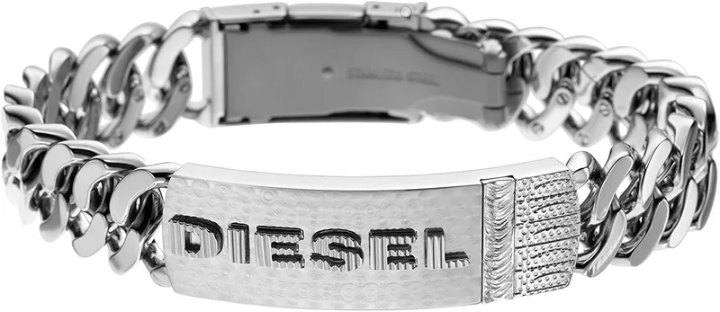 Diesel ▫️ Pulseira em aço com fecho desdobrável para homem