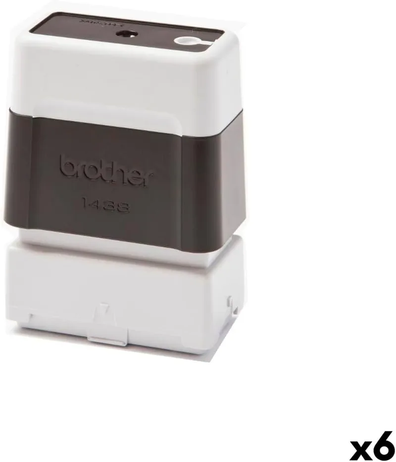 Brother ▫️ PR1438B6P - Conjunto de 6 carimbos, 14 x 38 mm, cor preta
