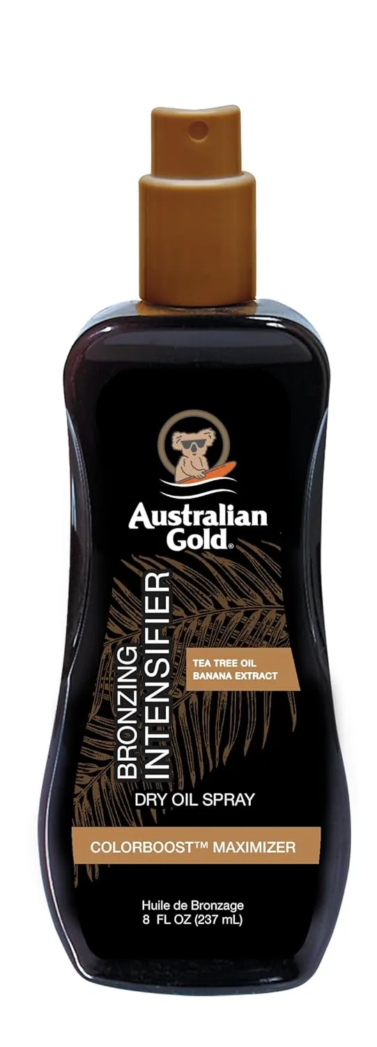 Australian Gold ▫️ Intensifier Dry - Acelerador de bronzeado, sem testes em animais, tom de pele médio, 237 ml