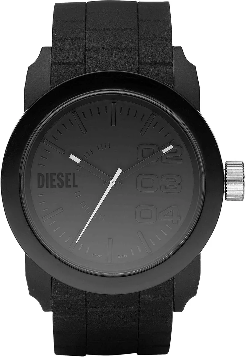 Diesel ▫️ Relógio Double Down para homem, movimento de quartzo com bracelete de silicone