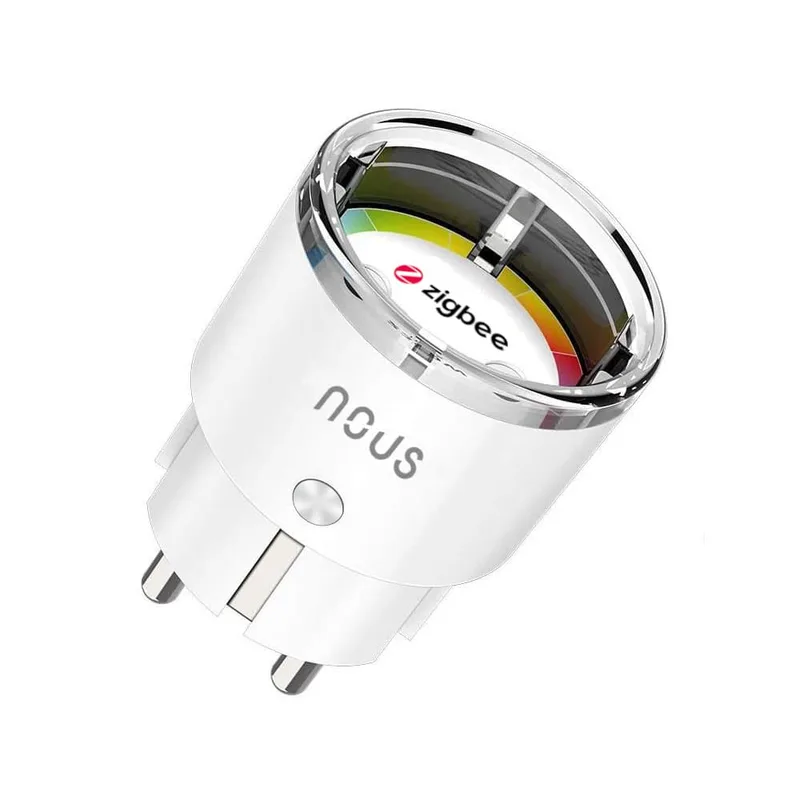 NOUS ▫️ A1Z Tomada Inteligente ZigBee com Monitorização de Energia, 10 A, Controlo Remoto, Controlo por Voz, Temporizador e Programação, Compatível com Alexa e Google Home, Requer um Hub ZigBee, Embalagem com 1 unidade