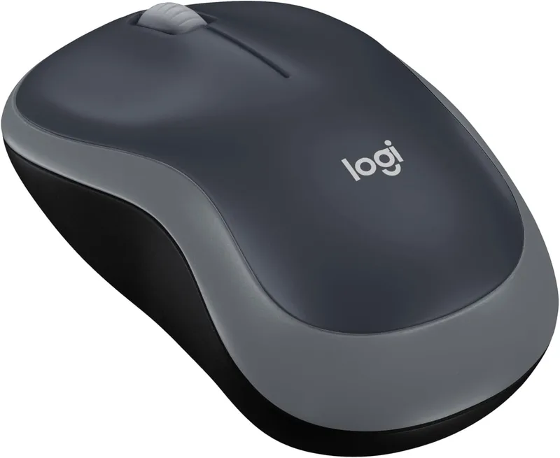 Logitech ▫️ Rato sem fios M185, 2,4 GHz com mini-receptor USB | Bateria com autonomia de 12 meses, deteção ótica com resolução de 1000 dpi, ambidestro, compatível com PC, Mac e portáteis - Cinzento