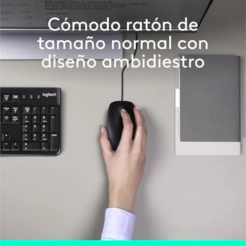Logitech ▫️ Conjunto MK120 com teclado e rato com fio - QWERTY espanhol 3