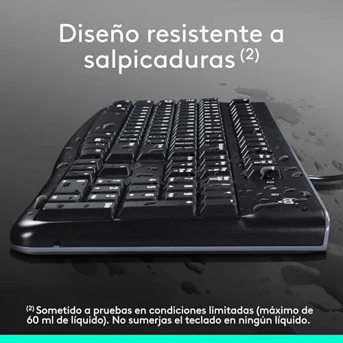 Logitech ▫️ Conjunto MK120 com teclado e rato com fio - QWERTY espanhol 6