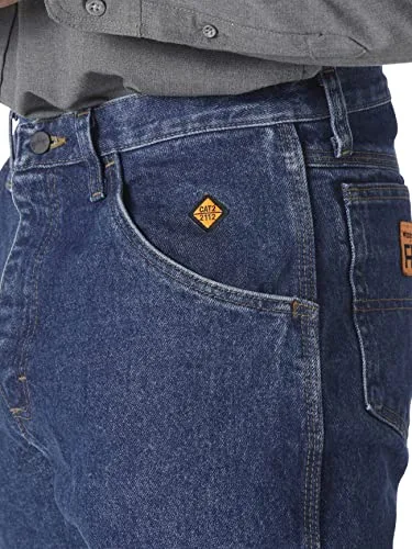 Wrangler ▫️ Calças de ganga FR Flame Resistant Relaxed Fit - Calças de ganga FR de corte descontraído resistentes ao fogo para homem 5