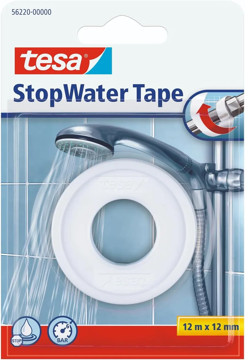 tesa ▫️ Fita de teflon (12 m x 12 mm), cor branca