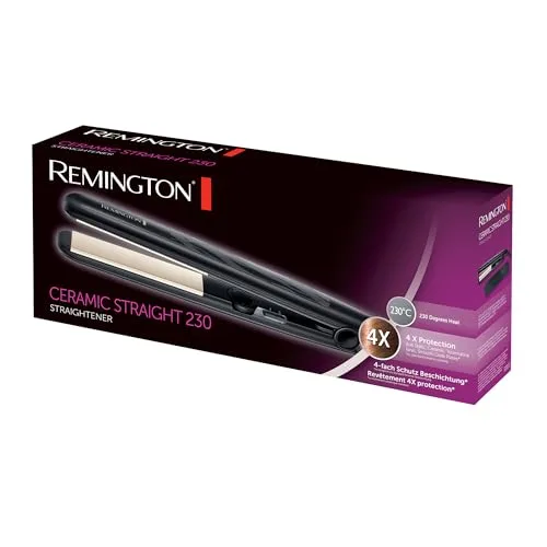 Remington ▫️ Alisador de cabelo Ceramic Slim - Placas flutuantes extralargas, cerâmica antiestática, turmalina, camada protetora de Teflon, proteção e brilho, temperatura de 230 °C, aquecimento em 15 s - S3500 6