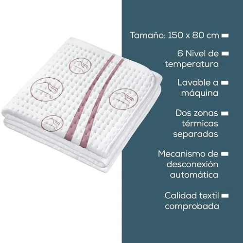 Beurer ▫️ UB 90: aquecedor elétrico de cama, aquecedor de conforto, com duas zonas de temperatura reguláveis separadamente 7