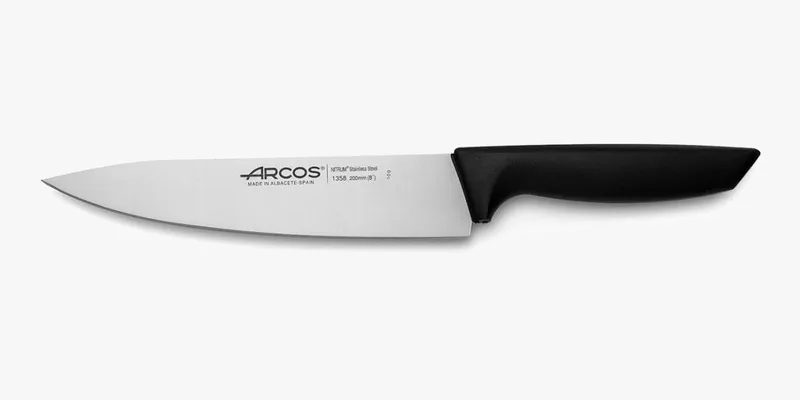 Arcos ▫️ Faca de Cozinha Profissional - Lâmina em aço inoxidável NITRUM de 200 mm, lâmina lisa e duradoura, cabo leve e resistente, Série Niza