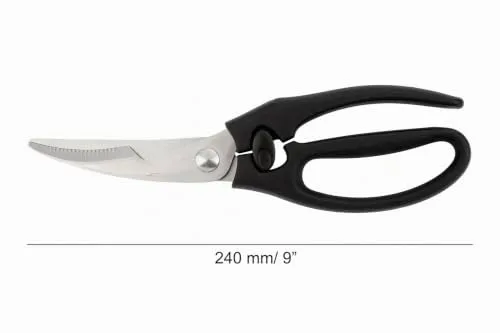 Arcos ▫️ Tesouras de cozinha em forma de arco para frango - Lâmina em aço inoxidável de 240 mm - Cabo ergonómico em polipropileno e elastómero - Série Ecopro 2