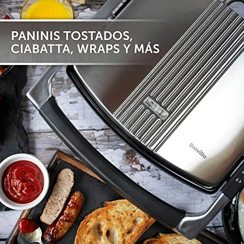 Breville ▫️ Prensa para sanduíches/paninis e torradeira | 4 fatias | Aço inoxidável [VST026X] 2