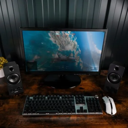 Woxter ▫️ Big Bass 95 - Altifalantes multimédia estéreo, 20 W, potentes, ligação de 3,5 mm, botões e ligações AUX e para auscultadores na parte frontal, compatíveis com PC, smartphones e consolas de jogos 6