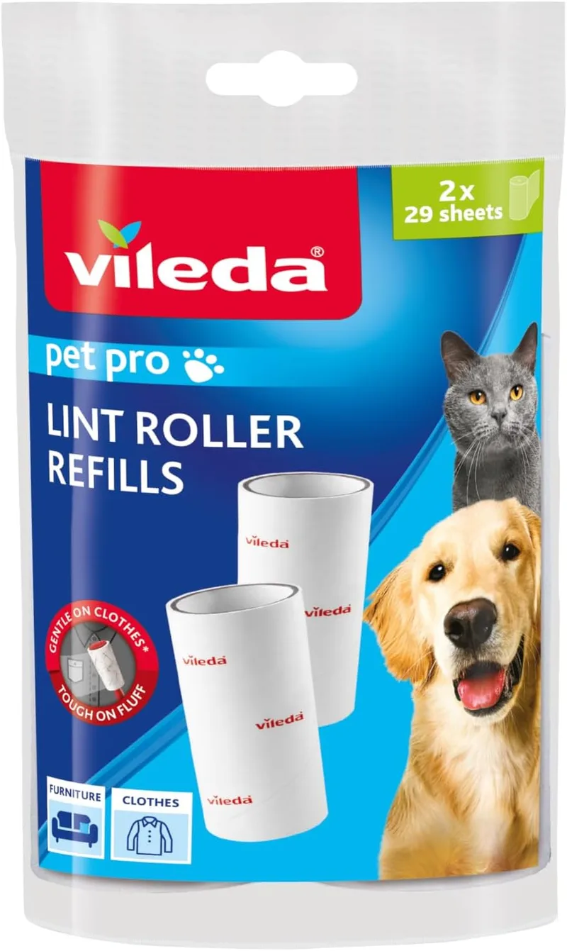 Vileda ▫️ Margherita - Recambio de rolo para remover fiapos com lâminas adesivas e cabo ergonómico