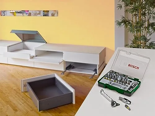 Bosch Accessories ▫️ Conjunto profissional da Bosch de unidades de aparafusamento, com chave de catraca, versão padrão, Standard-Set, Preto/Verde, 1 embalagem 6