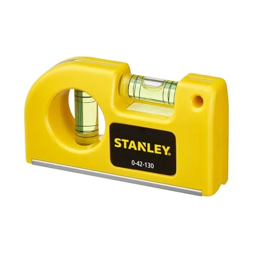 STANLEY ▫️ 0-42-130 Nível de bolso, com 2 bolhas, estrutura compacta em alumínio, base magnética, precisão de 2 mm/m, largura 11,5 cm, altura 2 cm, peso 0,09 kg 2
