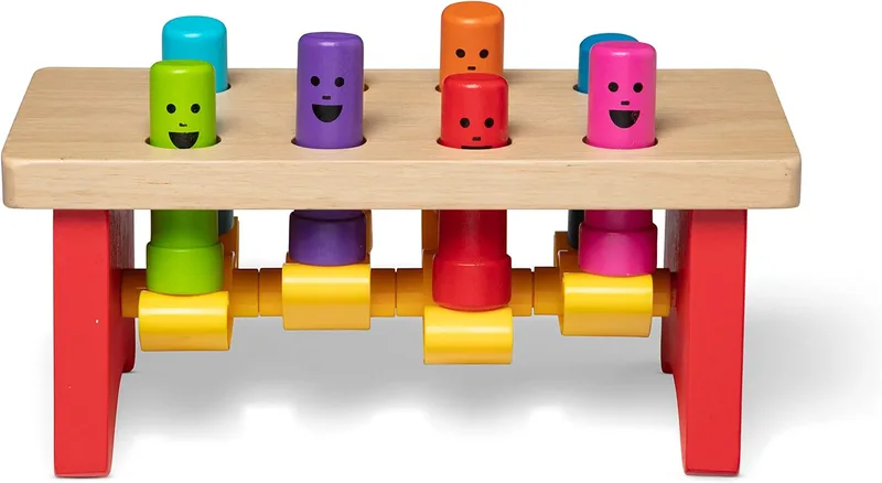 Melissa & Doug ▫️ Bancada de trabalho para martelar, Brinquedo infantil de madeira, Brinquedo clássico, Brinquedo educativo, Montessori, Brinquedos de desenvolvimento, Presente para meninos e meninas de 2, 3 e 4 anos