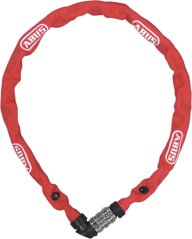 ABUS ▫️ Cadeado de corrente 1200 Web - cadeado de combinação em aço especial - nível de segurança 2 - 60 cm - vermelho