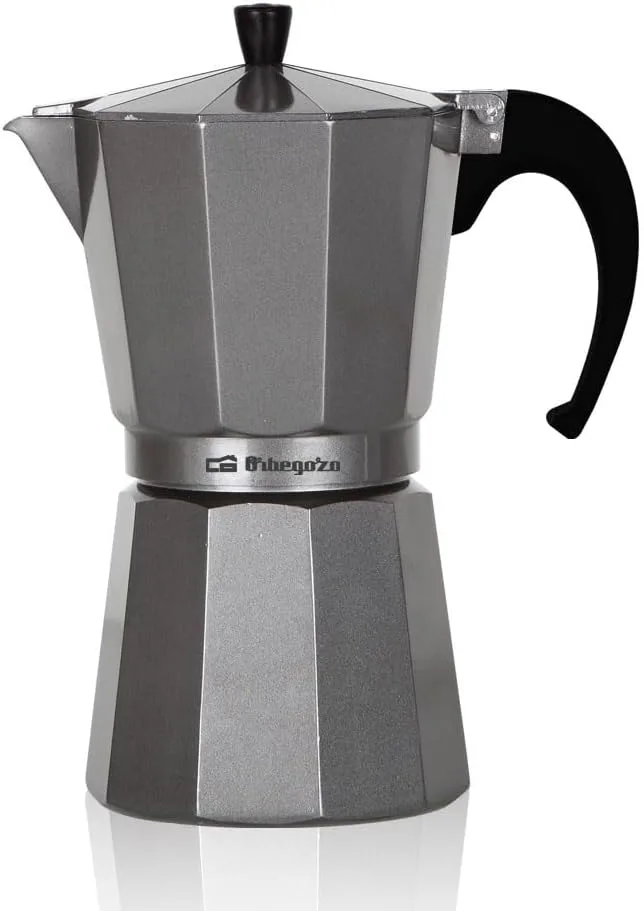 Orbegozo ▫️ KFS 620, máquina de café italiana, capacidade para 6 chávenas, pega ergonómica, adequada para fogões a gás, eléctricos e vitrocerâmicos, alumínio, válvula de segurança