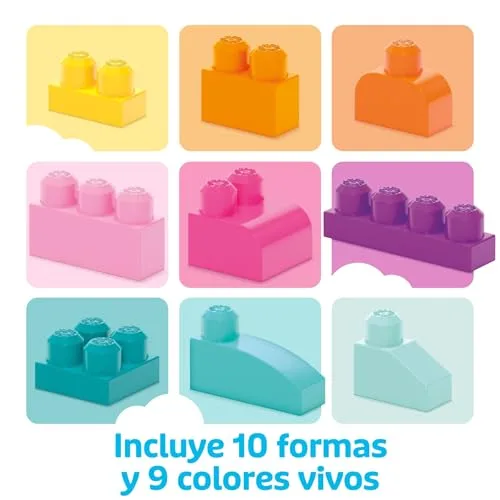 Mega Bloks ▫️ First Builders Saco Grande com 80 blocos, Rosa 6