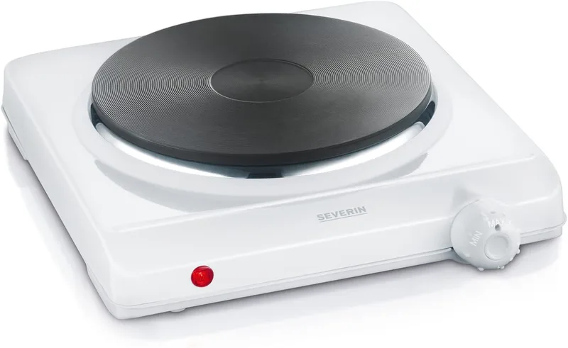 Severin ▫️ Fogão de mesa, Potência aprox. 1500 W, Diâmetro do prato aprox. 18,5 cm, Branco KP 1091