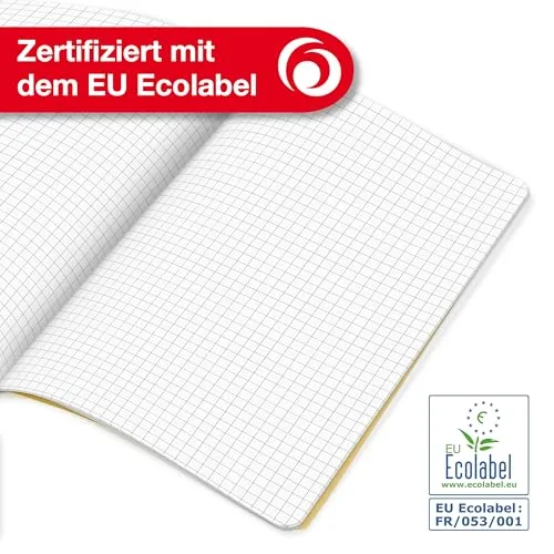 herlitz ▫️ 3321908 - Conjunto de 10 cadernos quadriculados (quadriculado de 7 x 7 mm, DIN A4, 16 folhas), várias cores 6