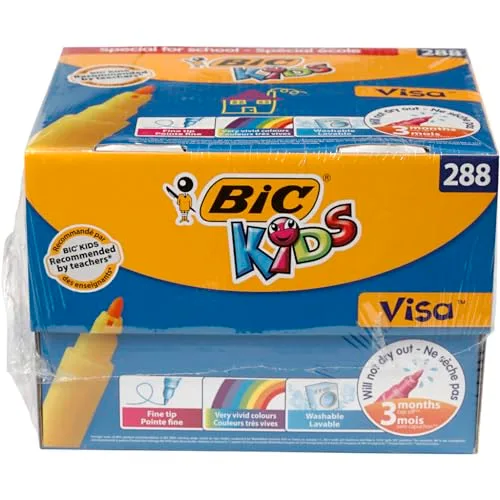 BIC ▫️ Kids Vista - Embalagem com 288 marcadores coloridos (16 de cada cor) 2
