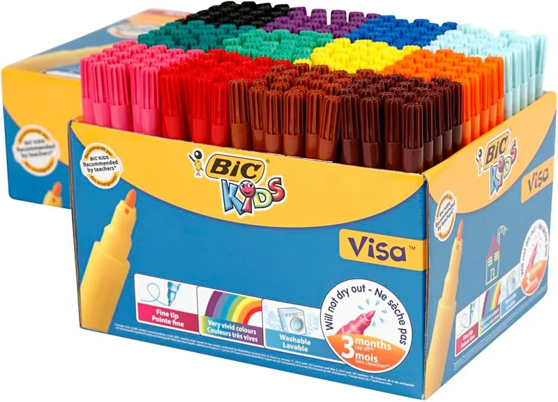 BIC ▫️ Kids Vista - Embalagem com 288 marcadores coloridos (16 de cada cor)