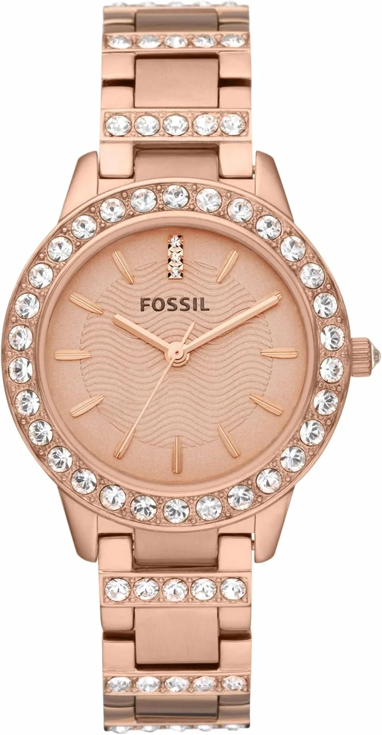 Fossil ▫️ Relógio Jesse para mulher, movimento de quartzo de três ponteiros com bracelete em aço inoxidável
